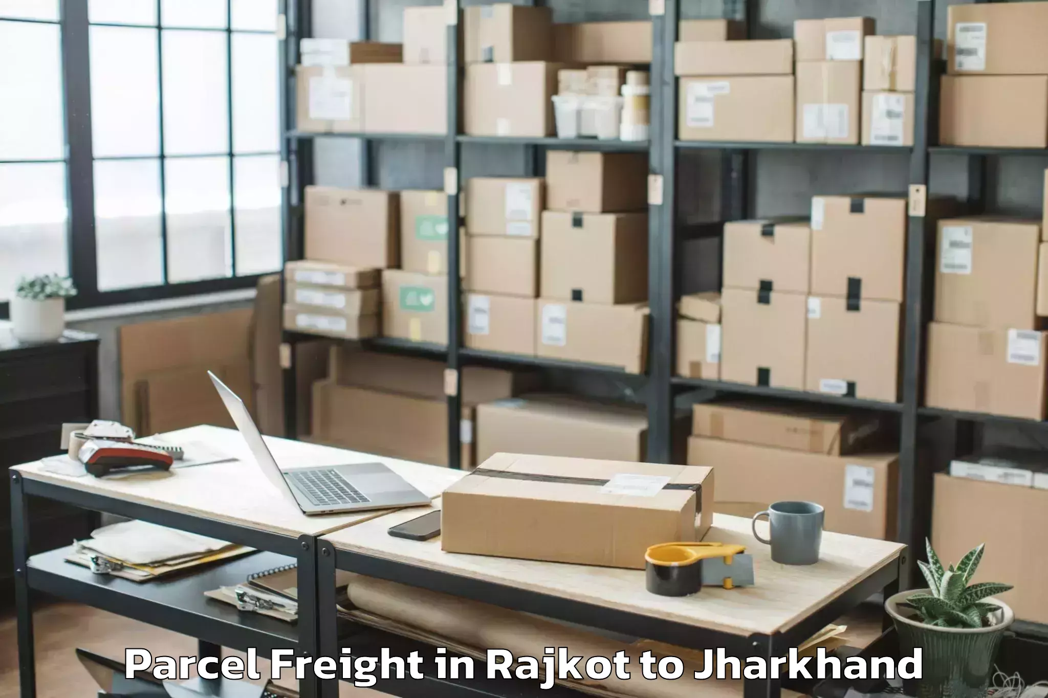 Easy Rajkot to Gumla Parcel Freight Booking